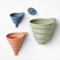4-Piece Collapsible Silicone Funnel Set (Multicolor), Dishwasher-Safe
