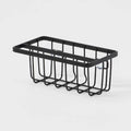 Small Steel Suction Sink Caddy with Rag Holder, Matte Black