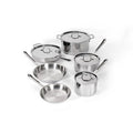 10-Piece Stackable Stainless Steel Cookware Set (Space-Saving, Induction Safe)