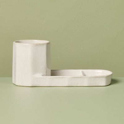 Stoneware Sink Caddy, Cream