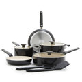 10-Piece Ceramic Nonstick Cookware Set, Black