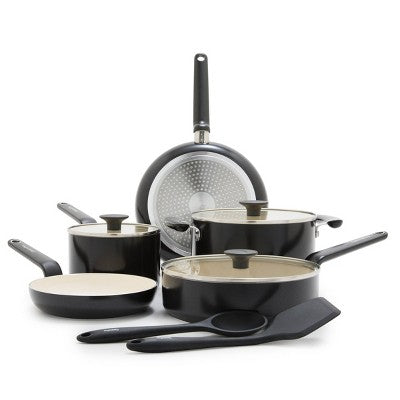 10-Piece Ceramic Nonstick Cookware Set, Black