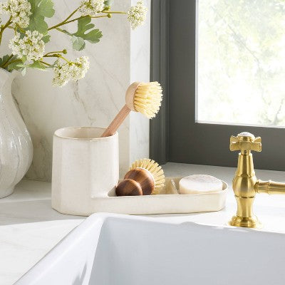 Stoneware Sink Caddy, Cream