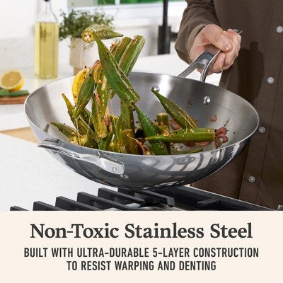 13\" Stainless Steel Wok