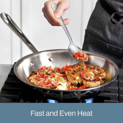 10-Piece Stackable Stainless Steel Cookware Set (Space-Saving, Induction Safe)