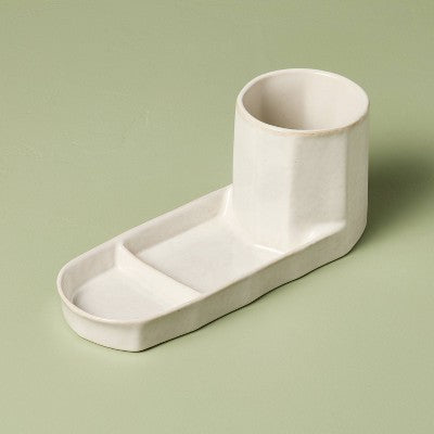 Stoneware Sink Caddy, Cream