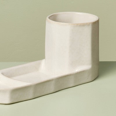 Stoneware Sink Caddy, Cream