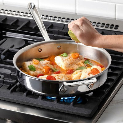 10-Piece Stackable Stainless Steel Cookware Set (Space-Saving, Induction Safe)