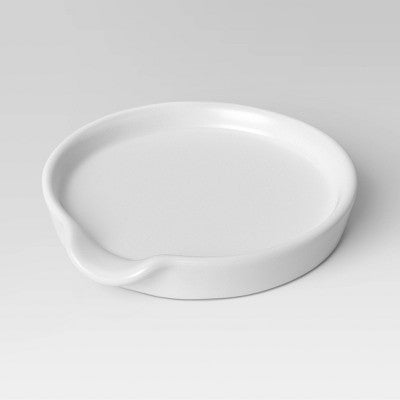 Stoneware Spoon Rest, White (5.25\" x 5\")