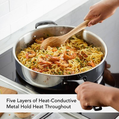 10-Piece 5-Ply Clad Stainless Steel Cookware Set (Induction Safe)