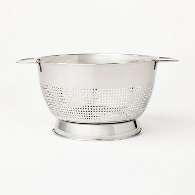 3-Quart Stainless Steel Colander, Silver