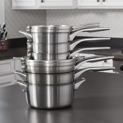 10-Piece 5-Ply Clad Stainless Steel Cookware Set (Induction Safe)